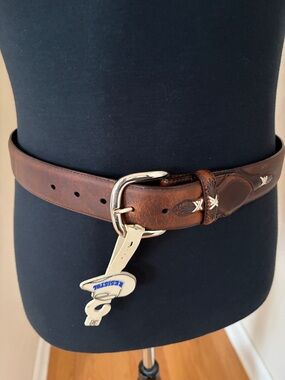 Resistol Brown Leather Men’s Belt with Decorative Stitching